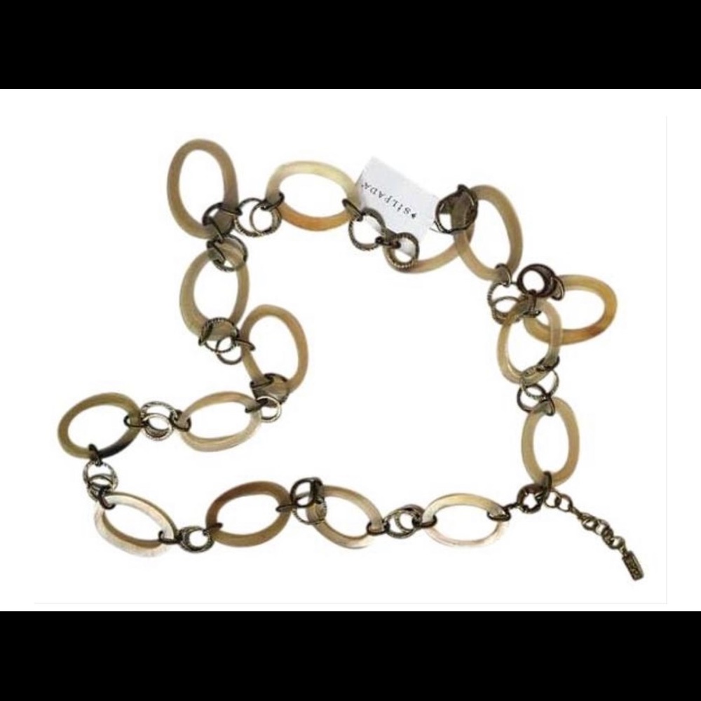 Silpada K&R Horns Brass Long Oval Link Necklace